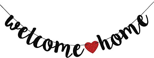 AINIUNIU Banner Welcome Home, Striscione Bentornato a Casa, Welcome Home Bandiera Decorazione, Benvenuto a Casa per Famiglia Casa Feste Cerimonie/Decorazione per Feste di Inaugurazione