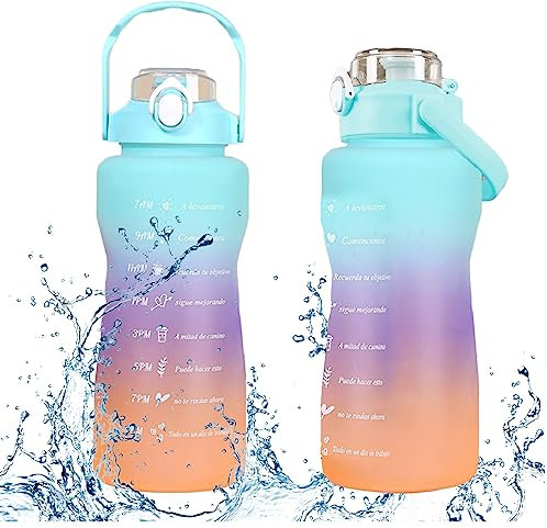 DULSPUE Borraccia 2 Litri,Borraccia,Borraccia Termica 2 Litri,Borraccia con Cannuccia,Borraccia 2 Litri Termica,Adatto per Palestra, Yoga, Corsa, Ciclismo, Campeggio e Vita Domestica