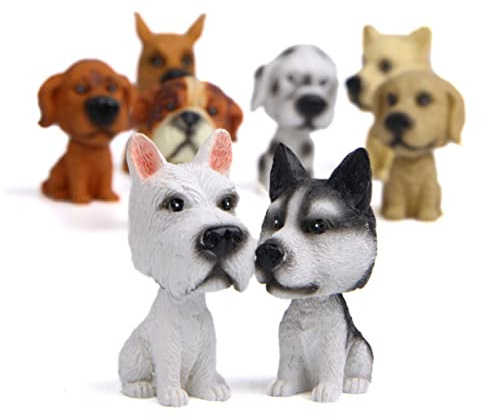 Toyvian Resin Cartoon Dog Dashboard Ornament Nodding Pekingese Dog Figure Shaking Head Car Decoration Miniature Car Accessories for Vehicle and Room