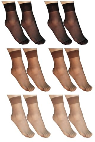 JYC CREATIVE Strumpbyxor för kvinnor 17 den, halva strumpor för kvinnor, genomskinliga tunna strumpor, beige och svarta korta strumpor