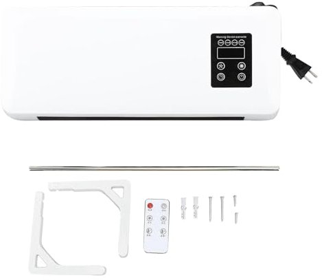 Générique Mini Climatiseur Portable, Refroidisseur d'air Portable Mural et Chauffage avec Télécommande, Ventilateur de Refroidissement Silencieux pour Chambre, Maison, Bureau (Blanc, 42cmX18cmX12cm)