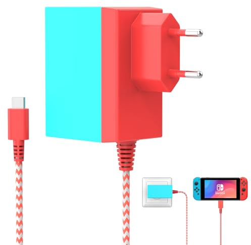 39W Netzteil 15V 2.6A Schnelllades Ladegerät für Switch/Switch Lite/Switch Dock/Switch OLED/Switch Pro Controller Unterstützt TV-Modus Ladekabel USB C/Typ C
