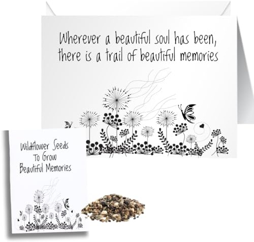 Sympathy Card Gift of Wildflower Seeds Matching Seed Packet Memory Card - Beautiful Soul Beautiful Memories