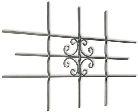 Sufrk Rejas de seguridad para ventanas, 69 x 114 cm, rejilla para ventanas antirrobo, extensible, galvanizada, de acero, con barandillas de seguridad