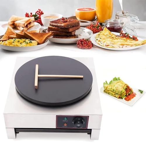 YhsPkh Crêpière électrique pour Céréales, Température Réglable (50-300℃/122-572℉), Crêpière électrique, Panneau Antiadhésif 2 * 16'', pour Tortillas, Crêpes