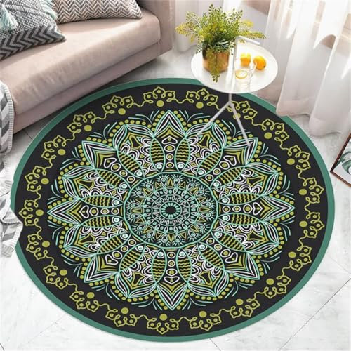 DJHWWD Teppich Auslegeware deko Zimmer Teenager Blauer für den Innenbereich, runder Teppich, rutschfest und sturzsicher mädchen kinderzimmer Jungen 200X200CM