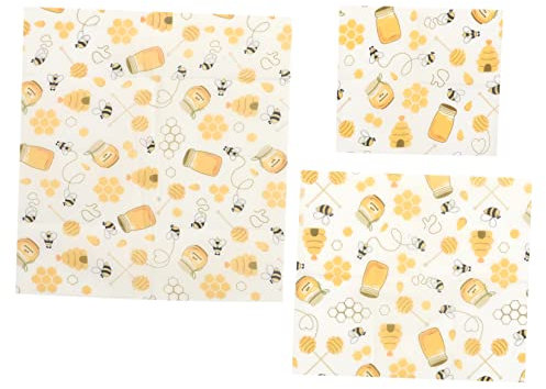 Ipetboom 3pcs Reusable Beeswax Wraps for Food Preservation Organic Cloths for Sandwiches Fruits Cheese More for Home Kitchen Use
