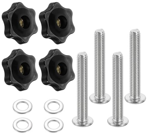 QUARKZMAN 4 Stück Sterngriffmutter M6 Flügelmutter Messing Schraubgewinde Rändelschraube 32mm 6-Stern Knöpfe, Handknopf Klemmmutter Spanngriffe Anlagen Werkzeugmaschinen Fitnessgeräte Möbel
