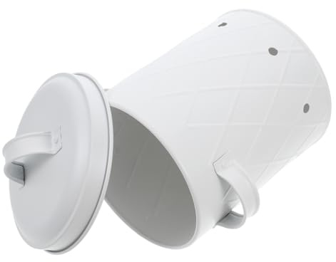 Ciieeo Metal Vegetable Storage Tank Lids for Potato Onion and Garlic Storage Kitchen Countertop Container Vintage Style Aerating Jar for Food Supply