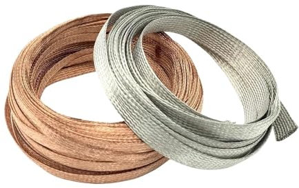 ERQIAO Kupfer geflochtene hülse verzinnt plattierung erweiterbar bildschirm signal draht kabel geschirmt metall mantel 2 4 6 8 10 12 16 20 25 28mm (verzinnt kupfer, 5M_WIDTH 8MM)
