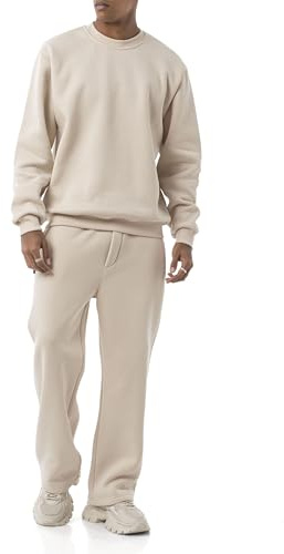 Redbridge Sweatsuit Zweiteiler – Bequemer Jogginganzug Set mit Sweatshirt & Hose – Loungewear Trainingsanzug für Freizeit & Alltag Beige XL