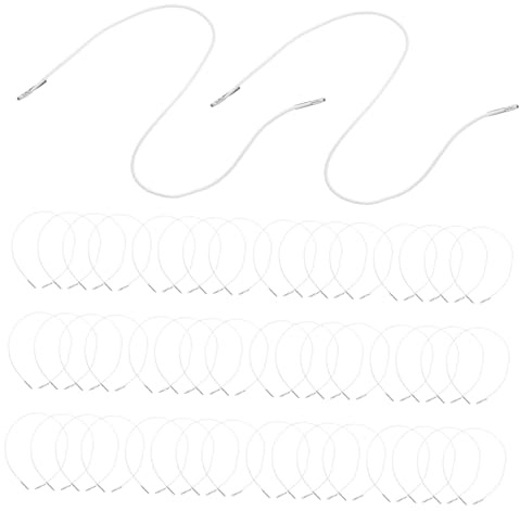 DIYEAH 50 Pezzi Corda Elastica Bianco con Chiusura Flessibile e Resistente per Maschere da Festa e Rilegature Menù Barbe per Sicurezza e Stabilità