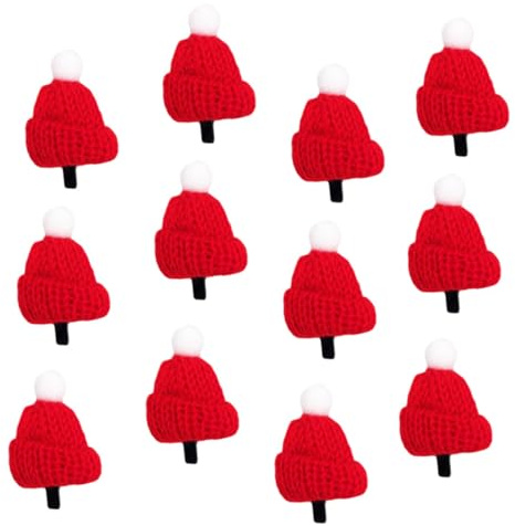 Ipetboom 12pièces Décoration de Pince à Cheveux de Noël Motif Chapeau Accessoire de Cheveux pour Fêtes Style Thé Lait Lot