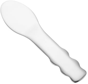 Hemobllo Cuchara para Crema de Ojos de Acero Inoxidable Herramienta Multifunción para Cuidado Facial Masajeador y Aplicador Cosmético Ergonómico Diseño Curvilíneo para Aliviar Fatiga