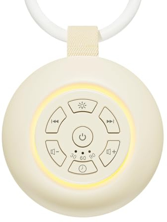 White Noise Machine with Nursery Night Light for Baby Adults, Portable White Noise Machine with 24 Soothing Sounds Therapy for Sleeping Travel, Baby Essentials for Newborn, USB Rechargeable