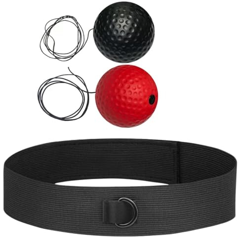 Palla da Boxe Riflessa, Set Allenamento Boxe con 2 Palle da Allenamento Diverse e Fascia Regolabile per Testa. Attrezzatura per Esercizi di Boxe per Migliorare Controllo Velocità, Precisione, Forza