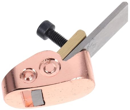 VILLFUL Cepillo de Carpintería para Violín Mini Luthier Plano de Mano de Latón Brillante Herramienta Práctica para Fabricación y Reparación de Instrumentos de Madera