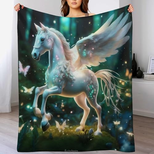 AASWDDS Couverture Polaire Cheval, en Flannel Douce Chaude Et Confortable, pour Canapé Ou Lit. Linge De Lit Couvre-lit Couvertures 180×200cm