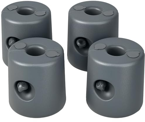 Outsunny Lot de 4 Pieds de tonnelle Pop-up remplis d'eau ou de Sable Pieds de Sol pour pavillon en HDPE avec vis de sécurité, Gris