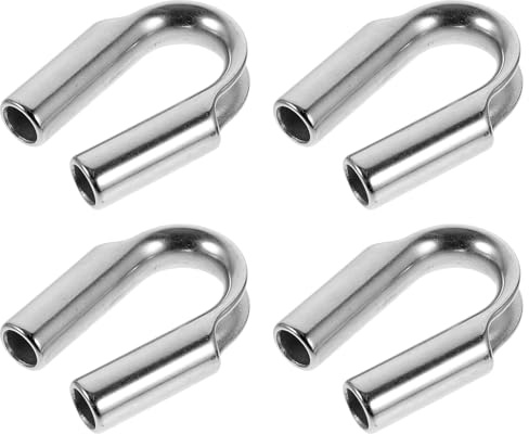 UKCOCO Collare per Funi Metalliche in Acciaio Inox 304, Anello di Serraggio per Cavi da 8 Mm, Set da 4 Pezzi Protezione per Estremità, Accessorio per Crimpatura e Uso Industriale