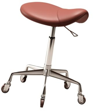 Ergonomisk sadelpall med justerbar höjd, 360° svängbara och tysta hjul för kontor, hem, salong och labb användning
