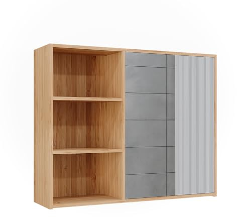 Vicco Badspiegelschrank Lucie, Bambus, 74 x 60 cm mit 3 offenen Fächern, zur platzsparenden Aufbewahrung von Badutensilien geeignet