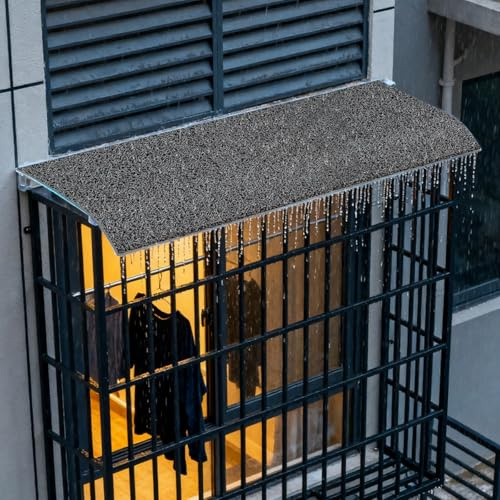 Rain Noise Reducer, Soundproofing Mat with Thickened Coils, Non-slip Pvc, Heat Insulation & Flame Retardant, Silencer Pads for Awning, Sunroom, Patio(Gray,5.2 * 9.8 ft)