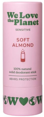 We Love the Planet Deo Stick Papertube, Soft Almond Sensitive, 40g