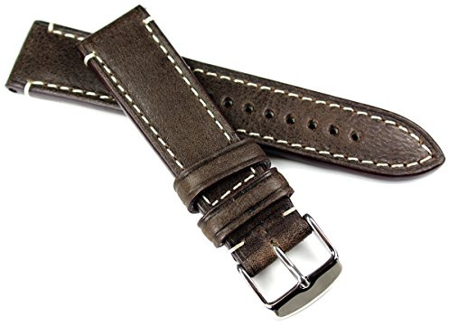 Sulla RIOS1931 CT Vintage Leder-Uhrenarmband aus echtem Rindsleder