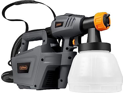 VonHaus Paint Sprayer 800W – Electric Spray Gun for Outdoor & Indoor Jobs Ideal for Decorating, Painting Fences, Walls, Ceilings, Floors & More – Shoulder Strap, 1300ml Cup, Adjustable Spray Pattern