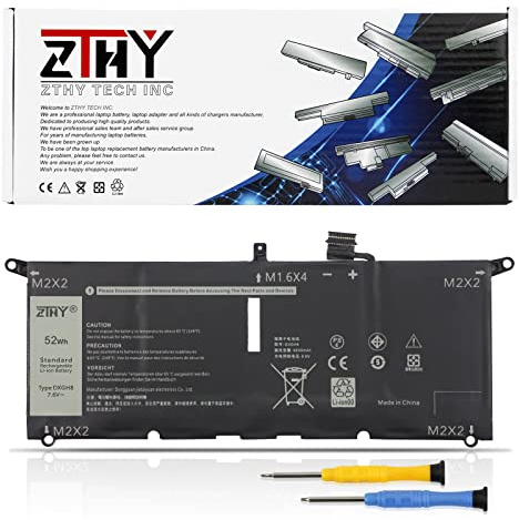 K KYUER DXGH8 Laptop Batería para DELL Inspiron 13 7000 7390 7391 7490 5390 5391 XPS 13 9370 7390 9380 2019 DELL Latitude 3301 E3301 Vostro 13 5000 5390 5391 P82G001 Convertible 52WH Notebook Battery