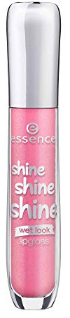 essence shine shine shine lipgloss, Lip Gloss, wet look, Nr. 19 think pink, pink, glänzend, vegan, ölfrei, ohne Alkohol (5ml)