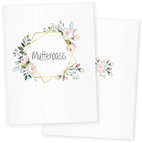 Mutterpasshülle 3-teilig, Mutterpass Hülle personalisierbar mit Namen, Schöne Geschenkidee für Babyparty (Mutterpass DE, Boho 5)