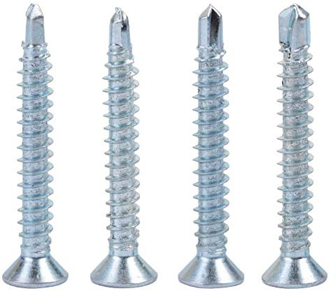 50 Stück M4.2 Selbstbohrende Flachkopfschrauben, selbstschneidende Schrauben Bohrendschraubensatz, selbstbohrende Schrauben für Metall(M4,2 * 38 (50 PCS))