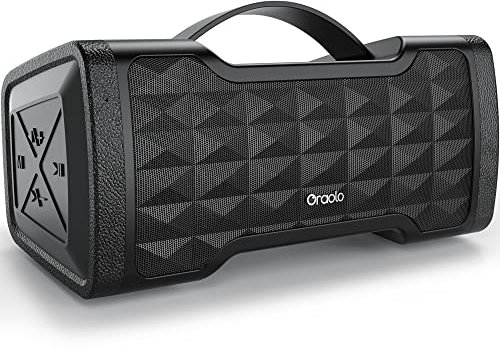 oraolo Bluetooth Speaker Loud 40W Wireless Portable Large Speaker Stereo Sound, IPX6 Waterproof, Support USB/AUX Input, Built-in Mic for Home Party Outdoor (Black)