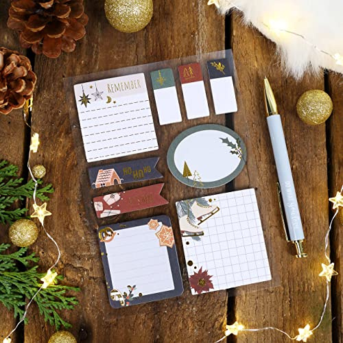 Papierdrachen Bullet Journal Sticky Notes - 9er Set Haftnotizen - Weihnachten 2025 - Schlittschuhe - Klebezettel - To-do & Notizen zur Weihnachtszeit