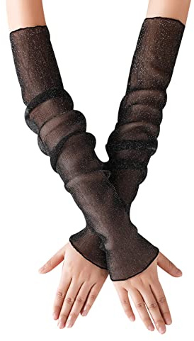 URFEDA Damen Spitze Armstulpen, Spitzen Handschuhe Kühlung Arm Ärmel,Spitze Armstulpe Gemütlich Armschutz Anti Rutsch Armstulpe Mode Kostüm Accessoires Sommer für Radfahren Laufen Golf Reise