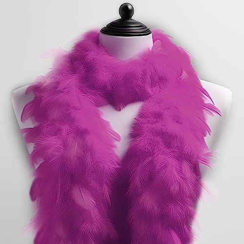 Kopper-24 fjäderboa, enfärgad, mörkrosa, unisex, barn, fjäderboa, karneval, Charleston, Burlesque, mysig, 1,80 m