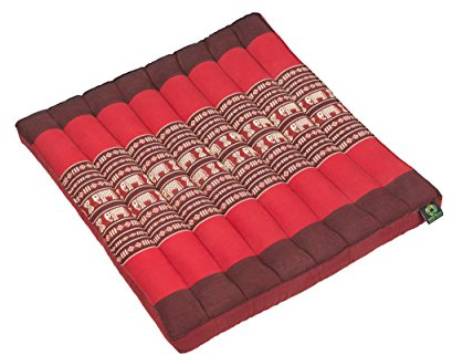 Handelsturm Thai-Sitzkissen 50x50 mit Kapokfüllung (Elefanten rot)