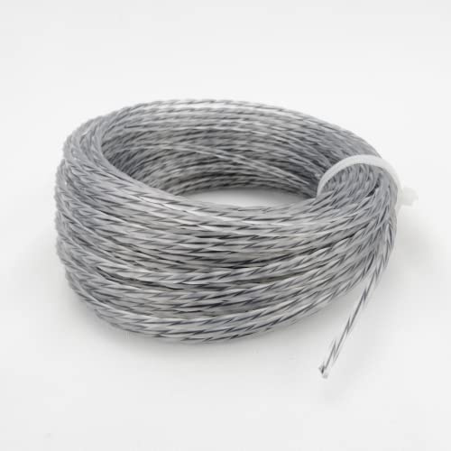 Mähfaden 15m Verstärkt Ersatzfade Rasentrimmer Grau Trimmerfäden Trimmerschnur (2.0mm - 15m)