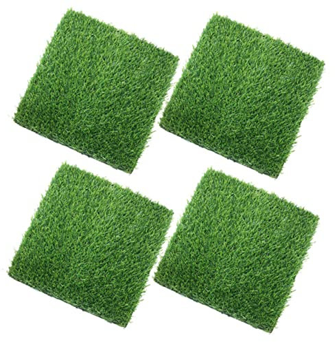 YARNOW 4pièces Tapis De Gazon Artificiel Tapis De Décoration Herbe Synthétique pour Jardin Activités Festives Et Intérieur Simulé avec Détails Réalistes