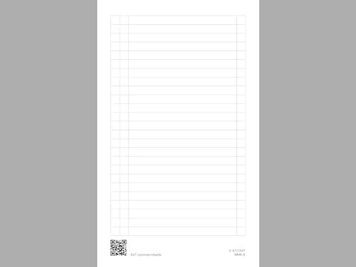 A5 Memokarte, 12er Pack, für das revolutionäre X47-Notizbuch mit auswechselbaren Heften.