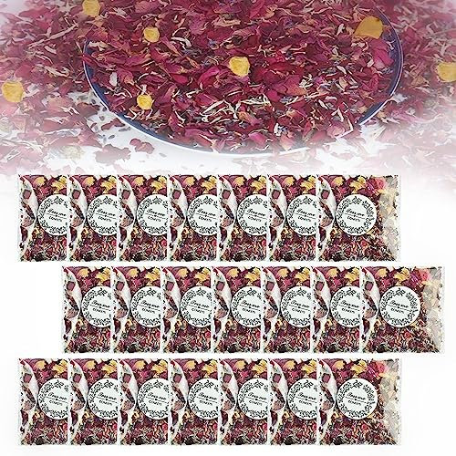 skytowards 24 Packungen Hochzeitskonfetti Natürliches Blütenkonfetti Hochzeit Streublumen Biologisch Abbaubar Getrocknete Blütenblätter Blüten Hochzeit Werfen Blumenkonffetti für Hochzeitsparty