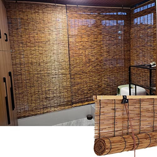 Bambusrollo 50-166 cm breit 90-300cm Länge Sonnenschutz Bambus Rollo Jalousine Schilf Vorhang für aussen Garten Fenster