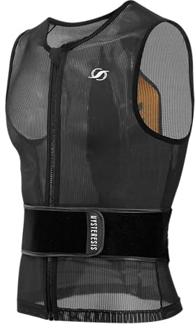 HYSTERESIS Protección de Espalda para esquí y Snow con Visor | Color: Negro | Talla: S | Medida Persona: | Diseño ergonómico GBA5 Flex | Material de Malla Ultra-Transpirable | Comodidad Extrema