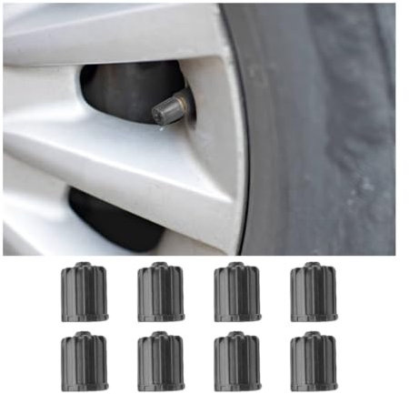 JNNJ 8 Piezas Tapas Válvula Neumático, Tapas Plástico para Vástago Neumático con Anillo De Sello, Universal Tapón Válvula Neumático Plástico para Válvulas Neumáticos Coche Bicicletas(Gris)