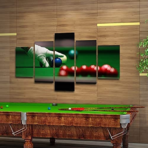 Leinwandbild 5 Tlg. Snooker Billard Druck Auf Leinwand Bild Kunstdruck 150 X 100 Cm / 59,05 X 39,37 Zoll Für Wohnzimmer Hotel Restaurant Büro Home Decor Poster Wandkunst Wandbild -5Q1I-I5K2-3J4N/I9C7-