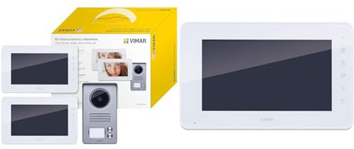 Vimar K40931 Kit videocitofonico da parete con: 2 videocitofoni vivavoce a colori LCD 7 & K40932 Monitor supplementare touch screen vivavoce a colori LCD 7in per kit videocitofonico