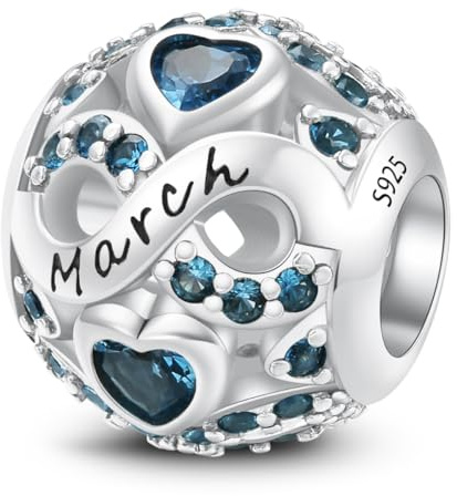 LONGLUCK Zwölf Monate Geburtsstein Charme für Pandora Armband und Halskette Geschenk für Frauen