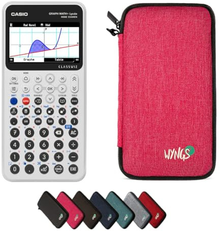 Casio Graph Math+ inkl. WYNGS Schutztasche Pink - Grafikrechner - Basic Set